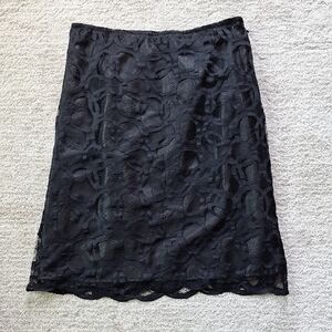 Kenar Black Lace Pencil Skirt